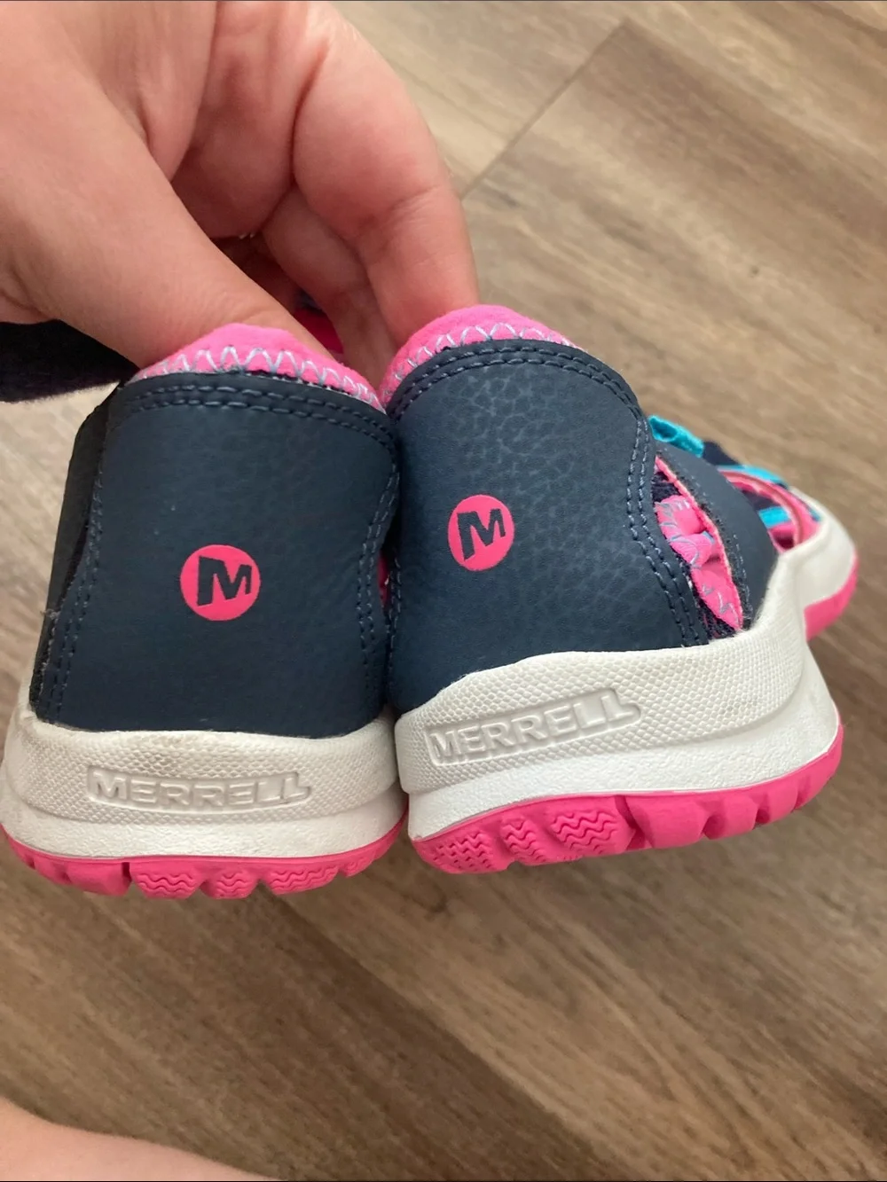 Merrell Kids Pink and Teal Sport Sandals Sz 3
